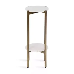 White Marble Gold Accent Table