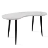 White Marble Kidney Shaped Desk
