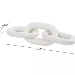 White Marble 3-Link Chain Sculpture