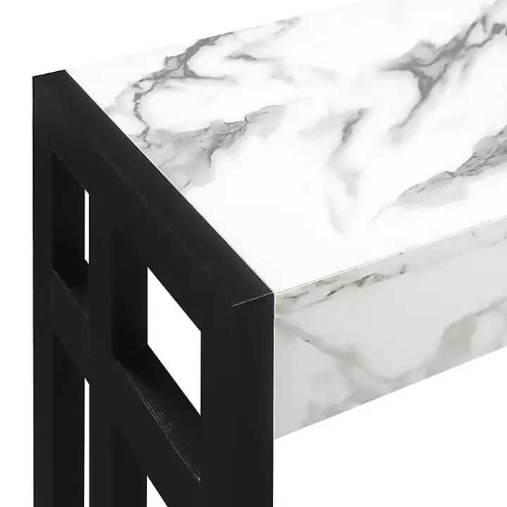 White Marble Monterey Console Table