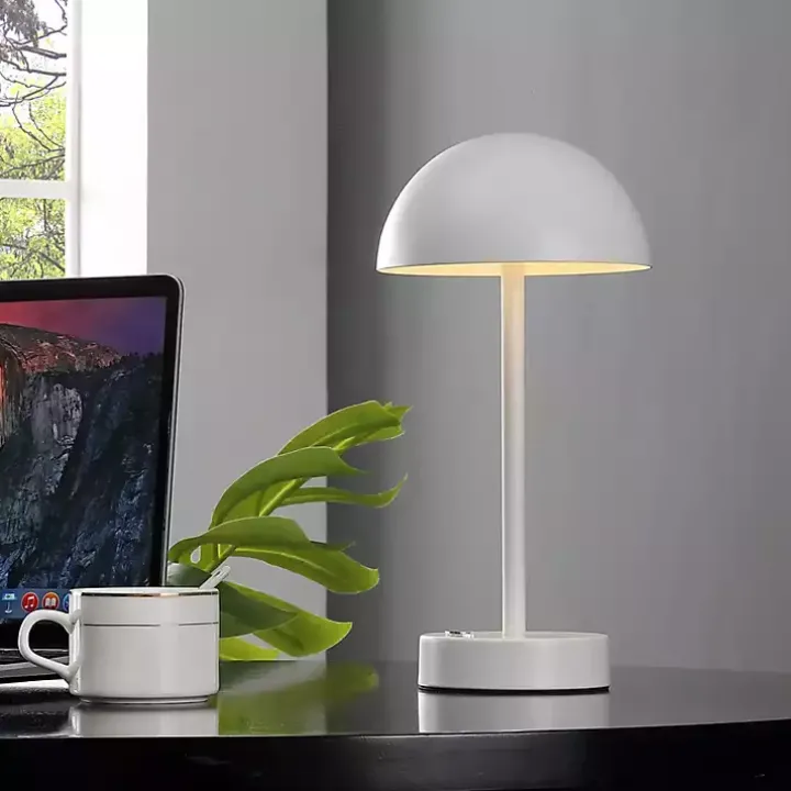 White Metal Rechargeable Table Lamp