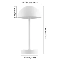 White Metal Rechargeable Table Lamp