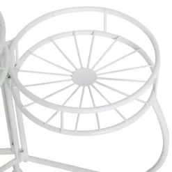 White Metal Starburst 3-Tier Plant Stand