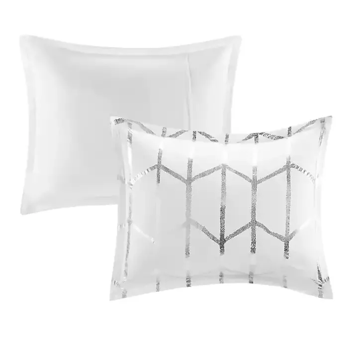 White Metallic 4-pc. Twin/Twin XL Comforter Set