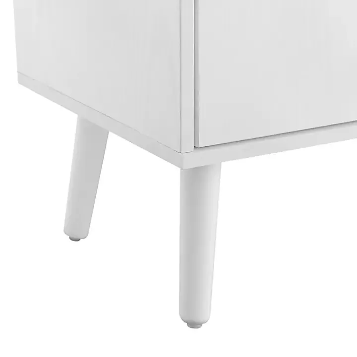 White Mid-Century Modern Cubby Cabinet