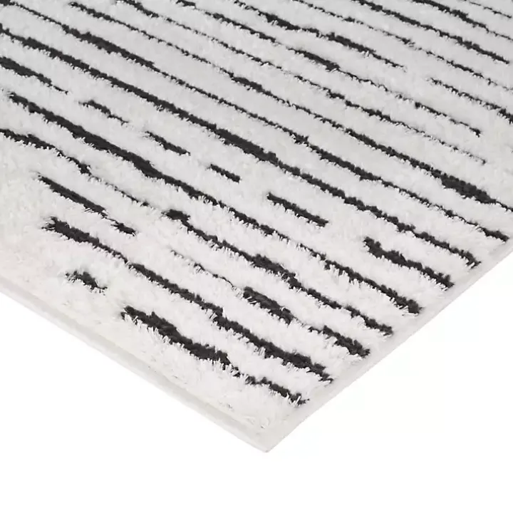 White Moroccan Area Rug, 5x7