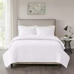 White Nash 3-pc. Reversible Queen Coverlet Set