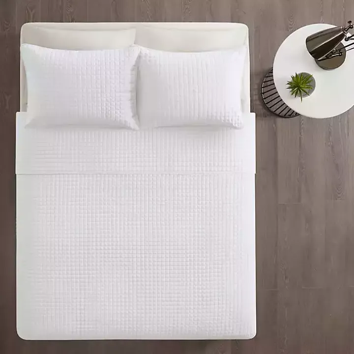 White Nash 3-pc. Reversible King Coverlet Set
