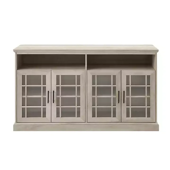 White Oak Glass Door TV Stand, 58 in.