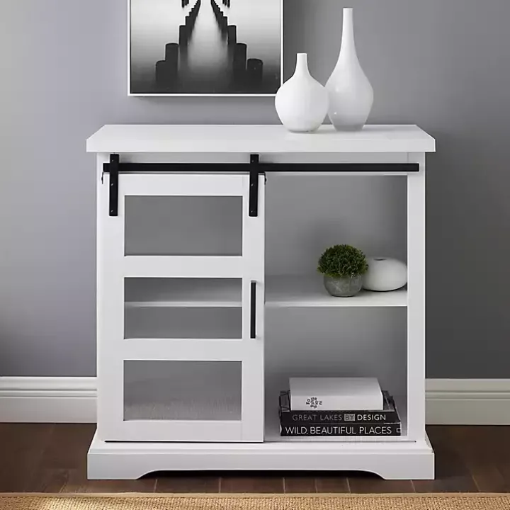 White Oak Sliding Door Cabinet