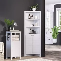 White Open Shelf Cabinet