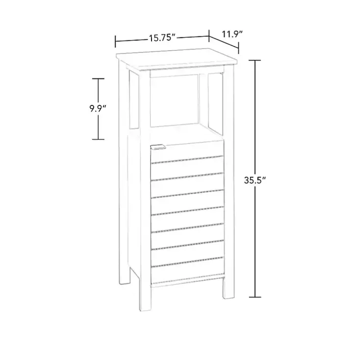 White Open Shelf Cabinet