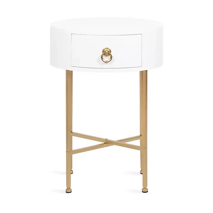 White Oval Decklyn Accent Table