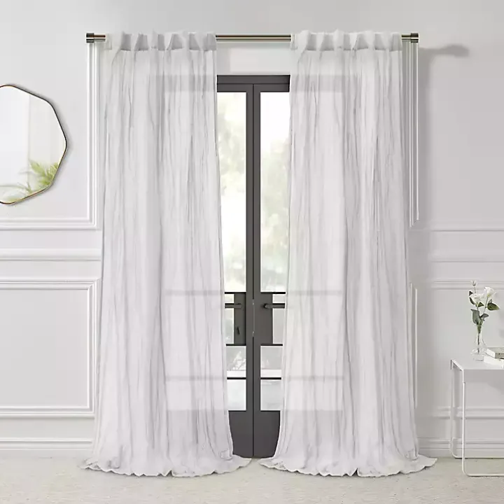 White Paloma Curtain Panel, 95 in.