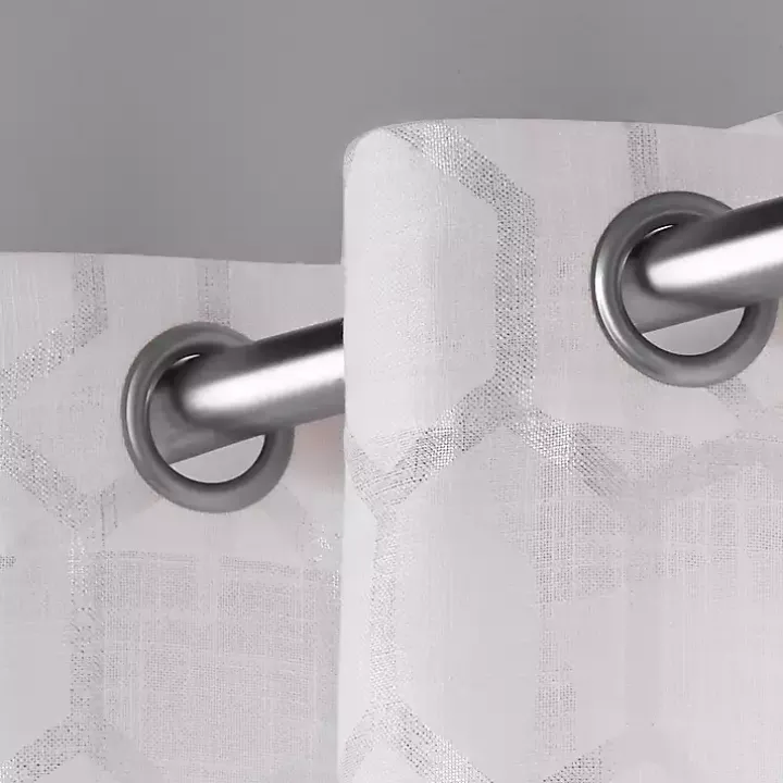 White Paton Curtain Panel Set, 108 in.
