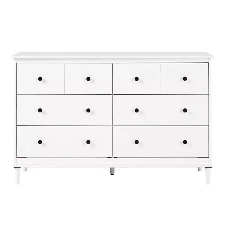 White Pine 6-Drawer Modern Dresser