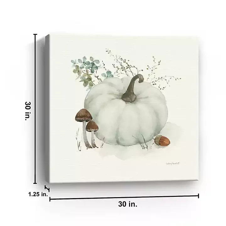 White Pumpkin Canvas Art Print, 30x30 in.