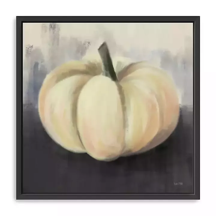 White Pumpkin Framed Giclee Canvas Art Print