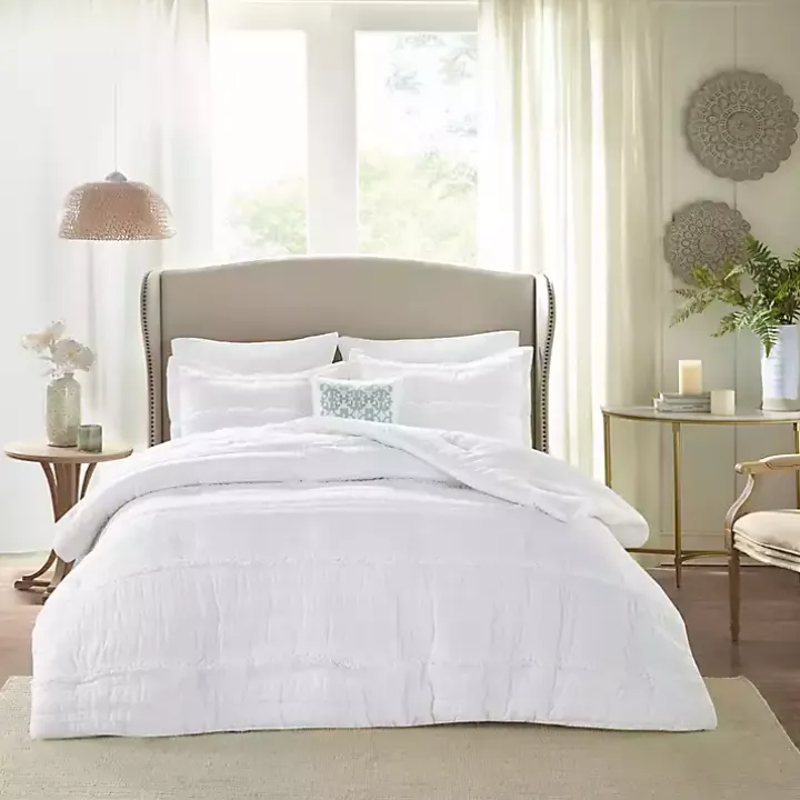 White Quilted California King 5-pc. Comforter Set