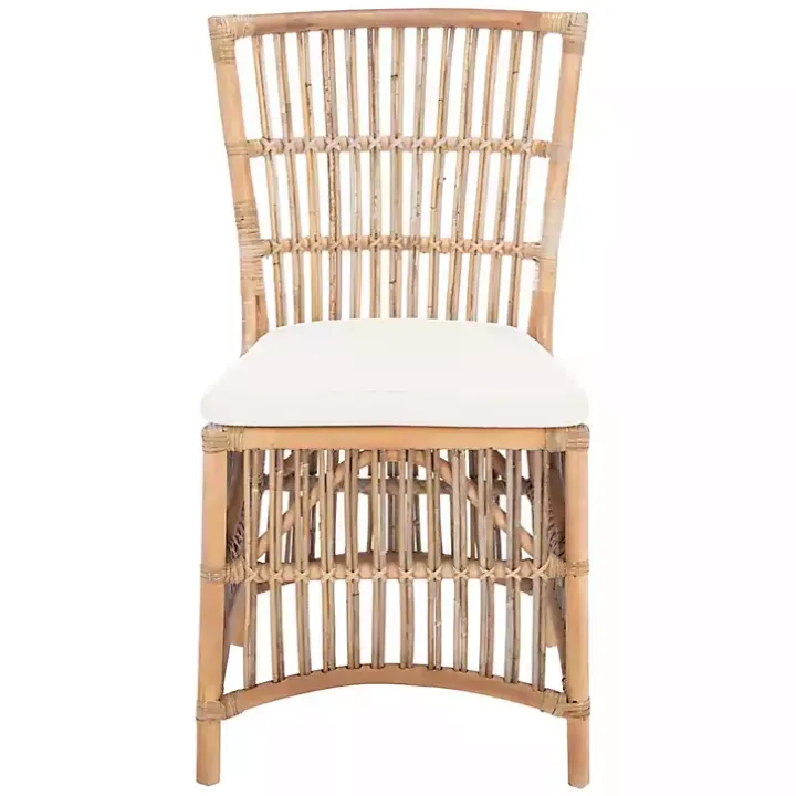 White Rattan Erika Dining Chairs, Set of 2