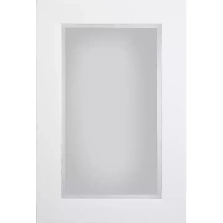 White Rectangular Beveled Wall Mirror
