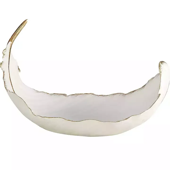 White Resin Feather Bowl