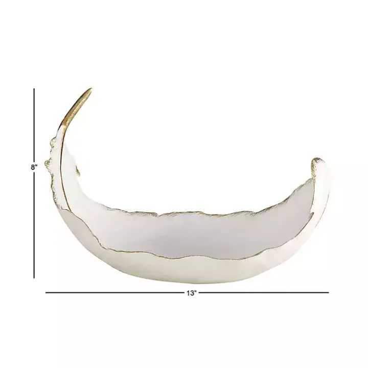 White Resin Feather Bowl
