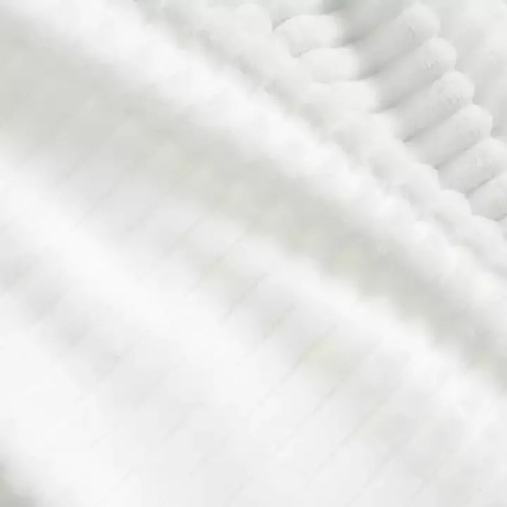 White Ribbed Ultra Soft Faux Fur Throw