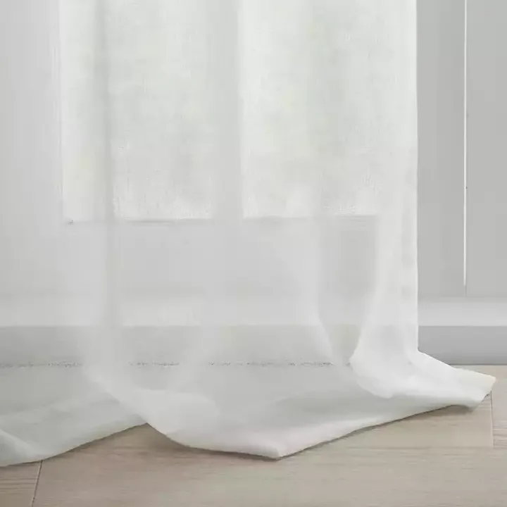 White Rosette Tab Top Curtain Panel, 63 in.