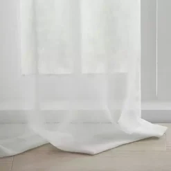 White Rosette Tab Top Curtain Panel, 84 in.