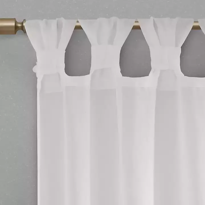 White Rosette Tab Top Curtain Panel, 95 in.