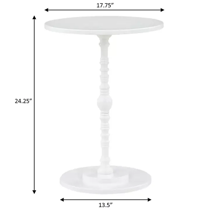 White Santel Spindle Accent Table