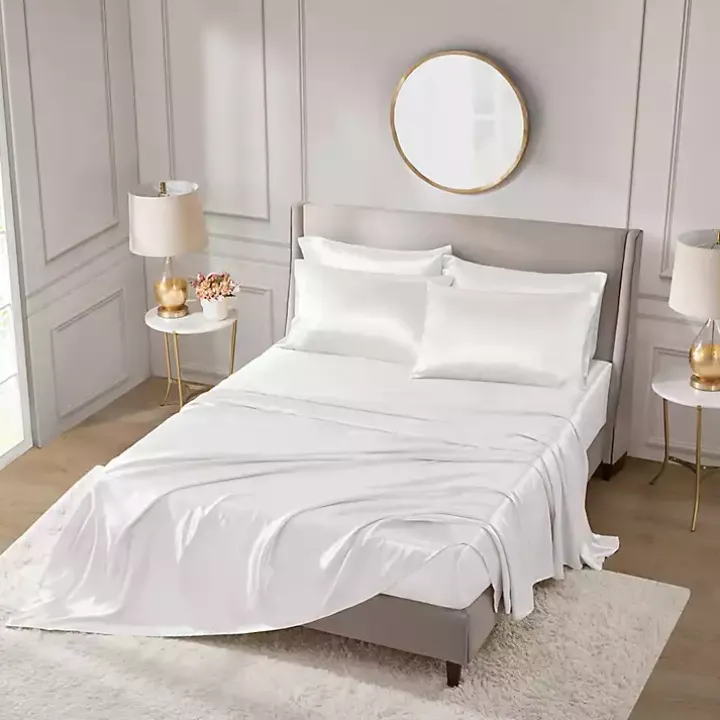 White Satin 6-pc. King Sheet Set