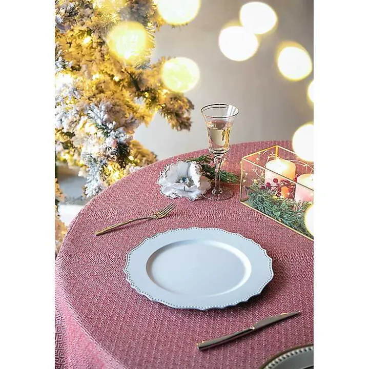 White Scalloped Beaded Rim Chargers, Set of 4