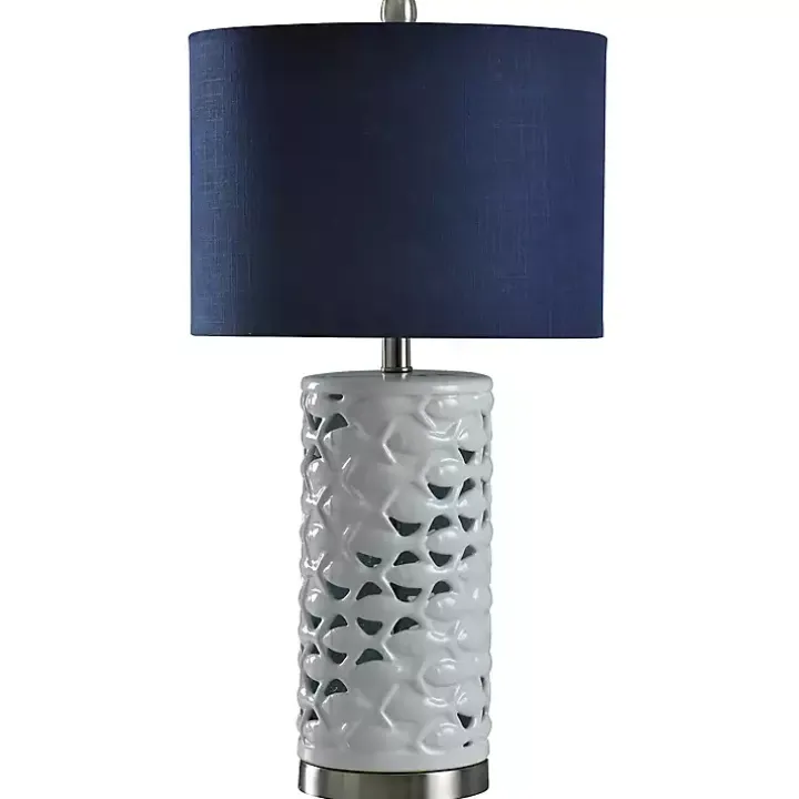White School of Fish Open Work Table Lamp