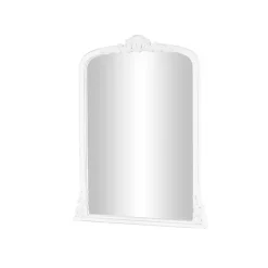 White Scroll Arched Rectangle Wall Mirror