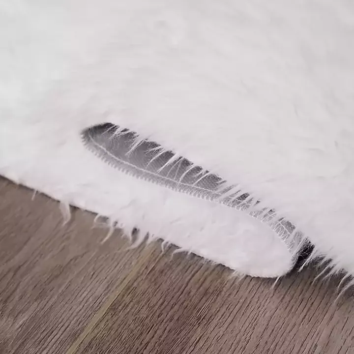 White Shag Washable Area Rug, 5x7