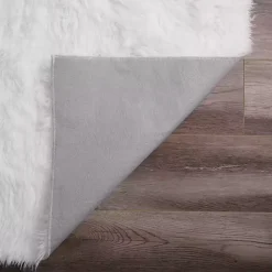 White Shag Washable Area Rug, 5x7