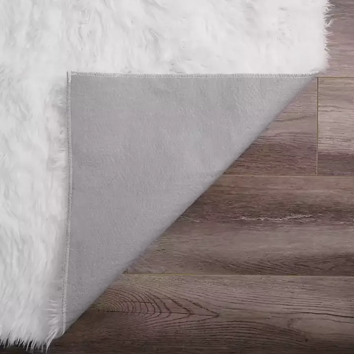 White Shag Washable Area Rug, 5x7