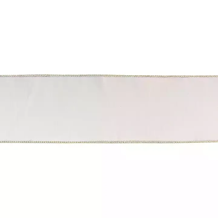 White Shimmer 10 yard Christmas Ribbon
