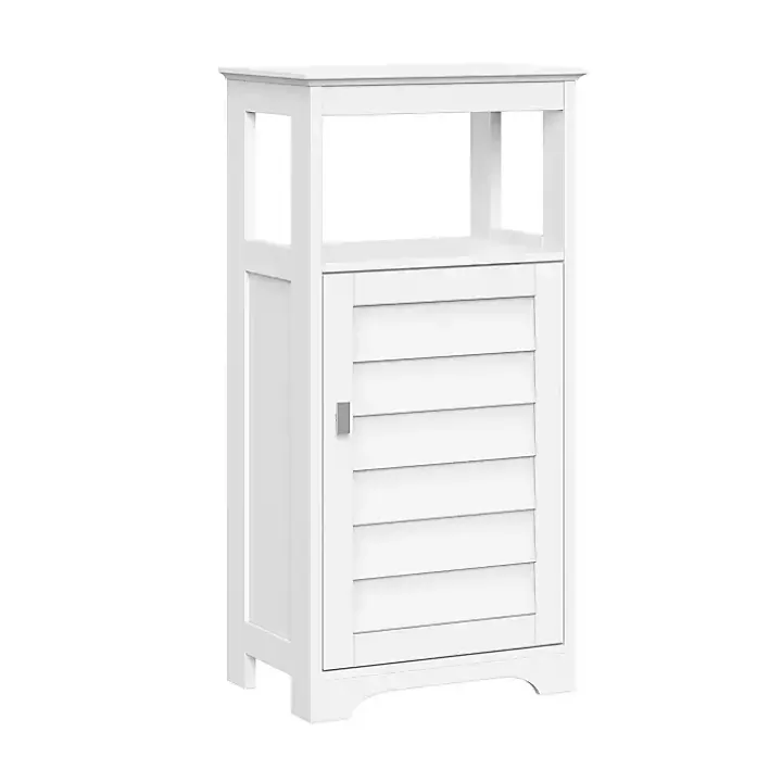 White Shutter Single Door Storage Cabinet
