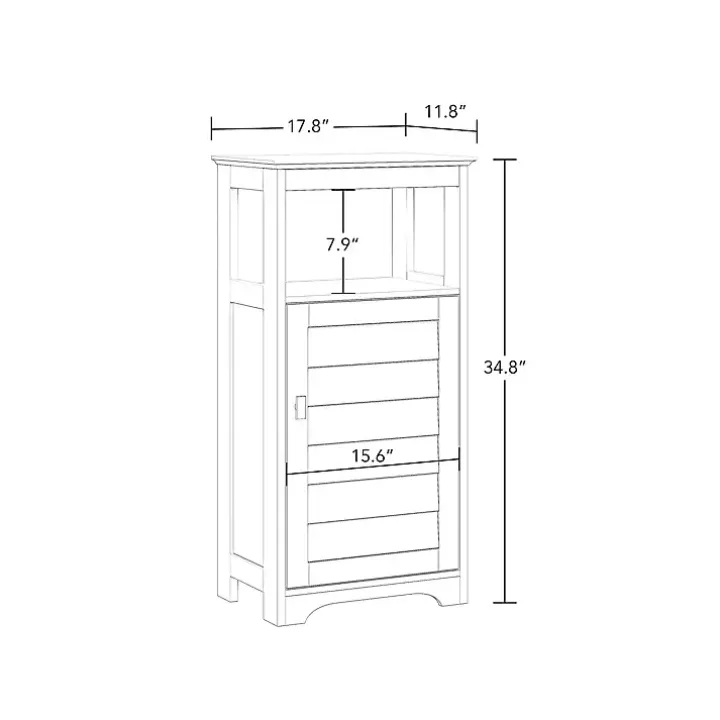 White Shutter Single Door Storage Cabinet