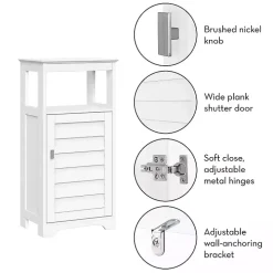 White Shutter Single Door Storage Cabinet