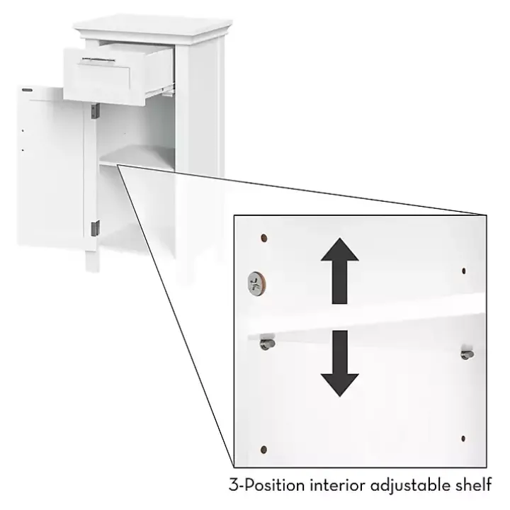White Single Drawer Cabinet