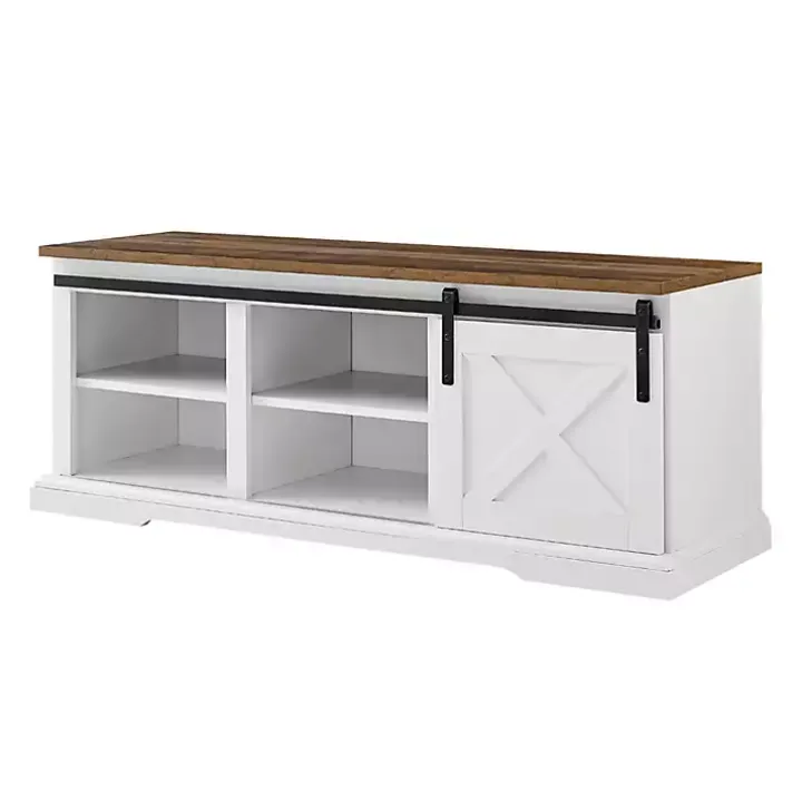 White Sliding Barn Door Bench