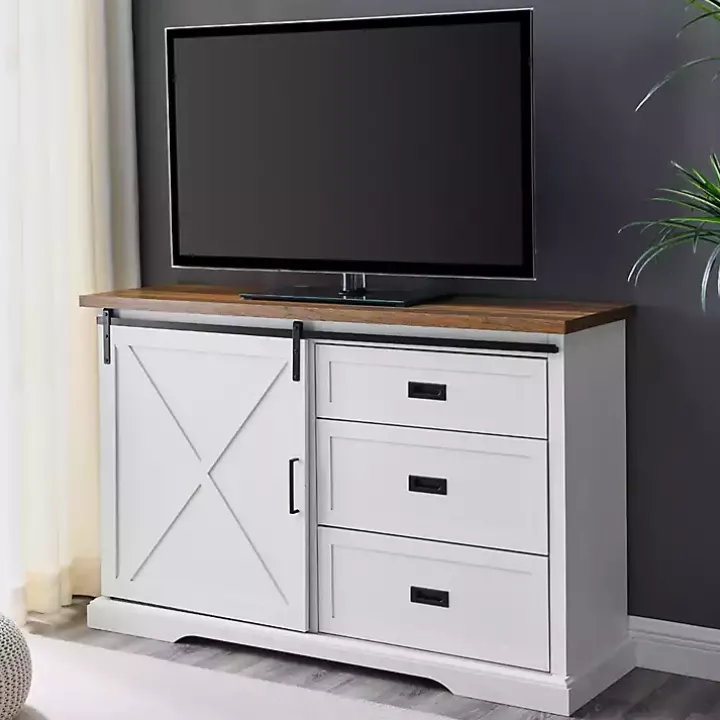 White Sliding Door and 3-Drawer Sideboard