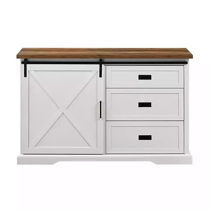 White Sliding Door and 3-Drawer Sideboard