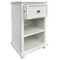 White Slim Wooden 2-Shelf Side Table