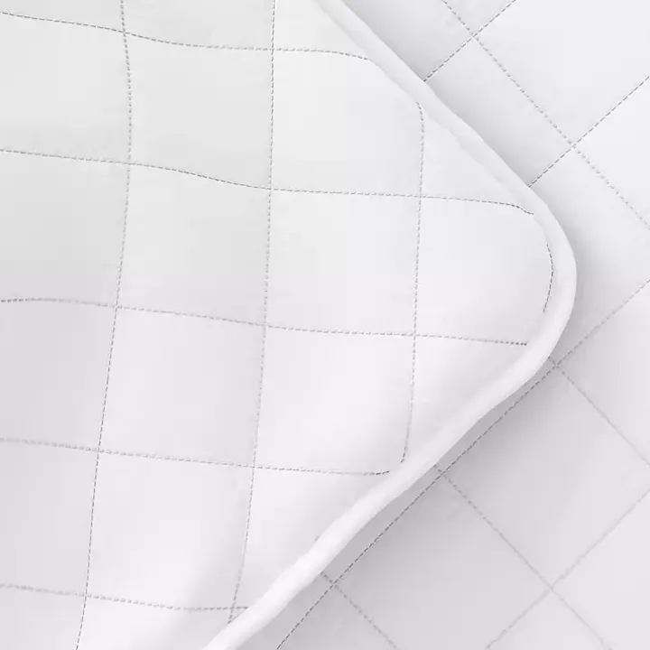 White Stitched Diamond 3-pc. Queen Quilt Set