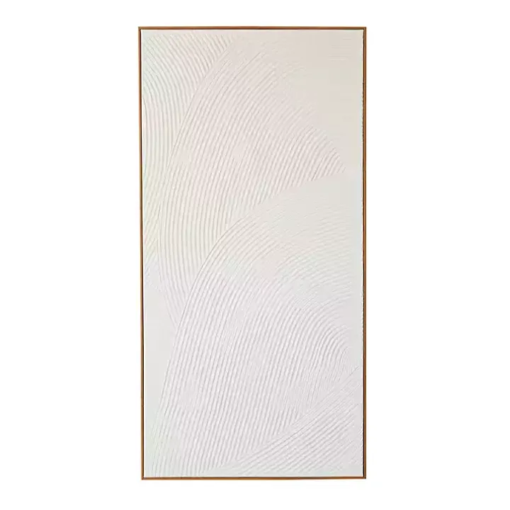 White Textured Abstract Framed Canvas Art Print